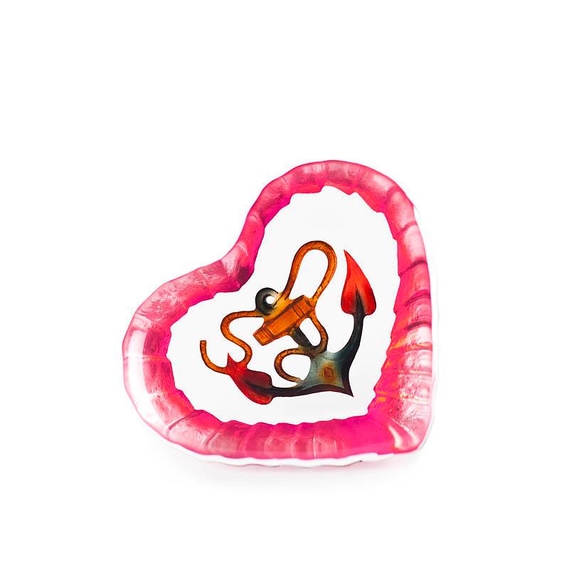 34118 Скульптура "Якорь любви", коричневый / розовый, 70/75 мм. Maleras 