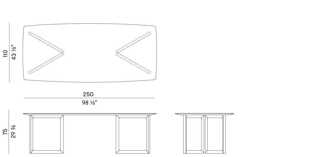 Деревянный прямоугольный стол Potocco ARCH-00009679 - Вид №1