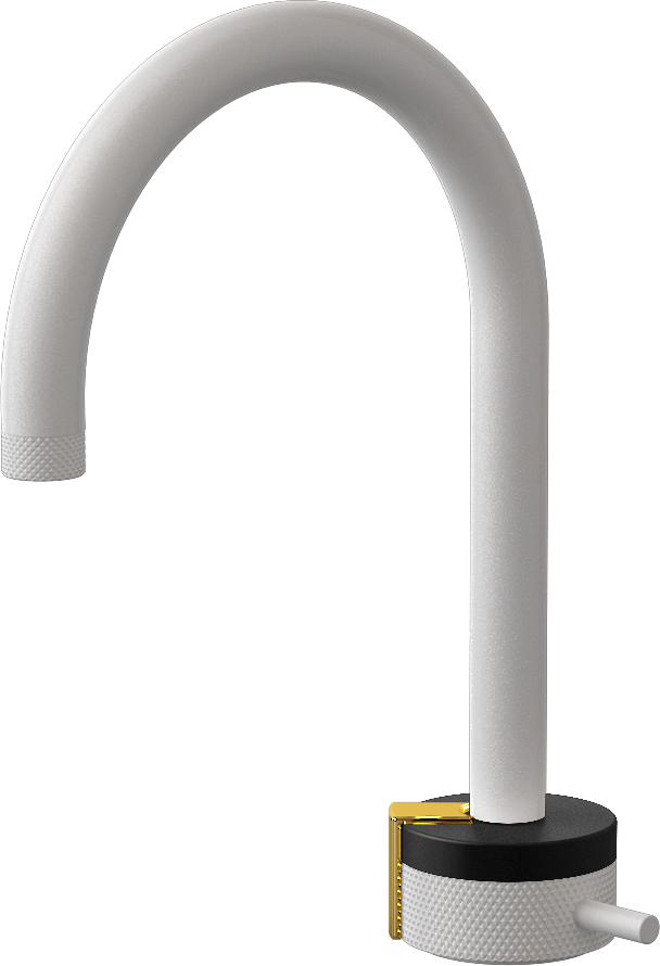 E-11502-R1MBK-L2AU-WT Однорычажный прогрессивный смеситель для раковины - излив 16см GRAFF MOD+