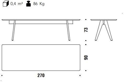 Moroso Прямоугольный стол из мдф и массива дерева Mathilda sun-id-1365277 - Вид №2
