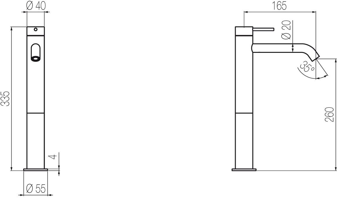 Radomonte Смеситель для раковины, однорычажный, настольный, из нержавеющей стали Toki Tki3 - Вид №3