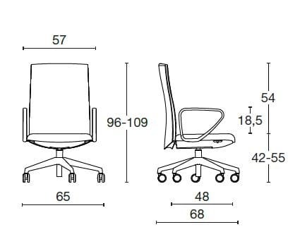 Тканевое регулируемое по высоте офисное кресло с колесами Diemme ARCH-00140867 - Вид №2