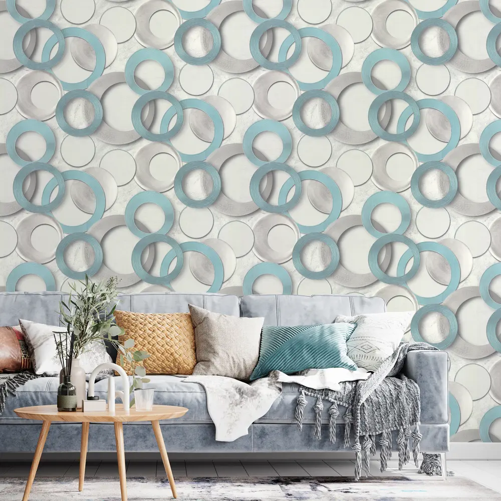 Обои флизелиновые Wall Decor Турин зеленые 1.06 м 75156-17 85310435 STLM-2072057 - Вид №2