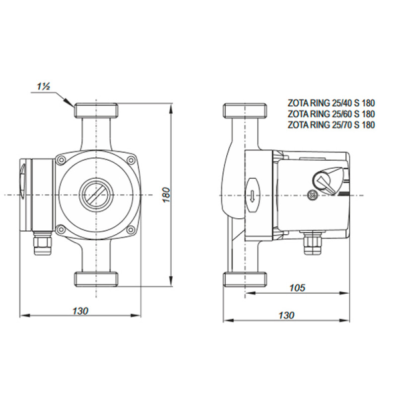 Циркуляционный насос ZOTA RING 25-70 180 RING2570180 - Вид №3