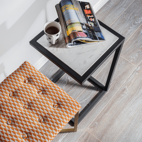 Приставной столик черный с мраморным топом 31 см FOR MISS  264006 Серый;черный  - Вид №8