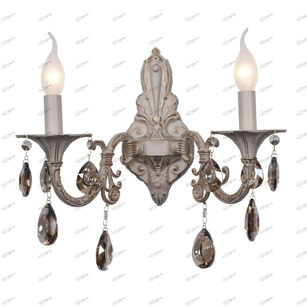 Бра хрустальное на 2 лампы белое "Джули" 77305.02.29.02 SEVEN FIRES СВЕЧА 00-3931571 Белый;прозрачный 