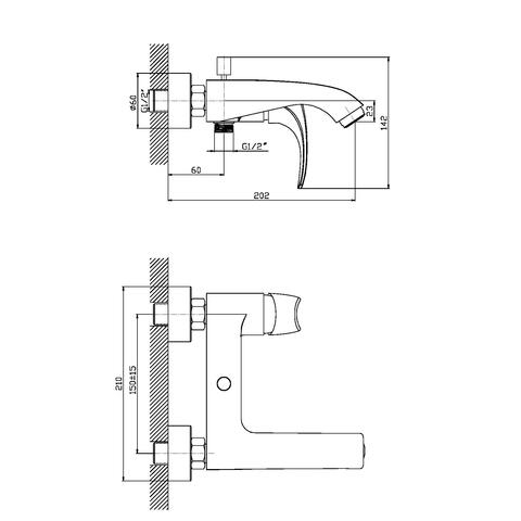 Orange Astin M21-100cr однорычажный смеситель для ванны/душа Хром sun-id-1516881 - Вид №1