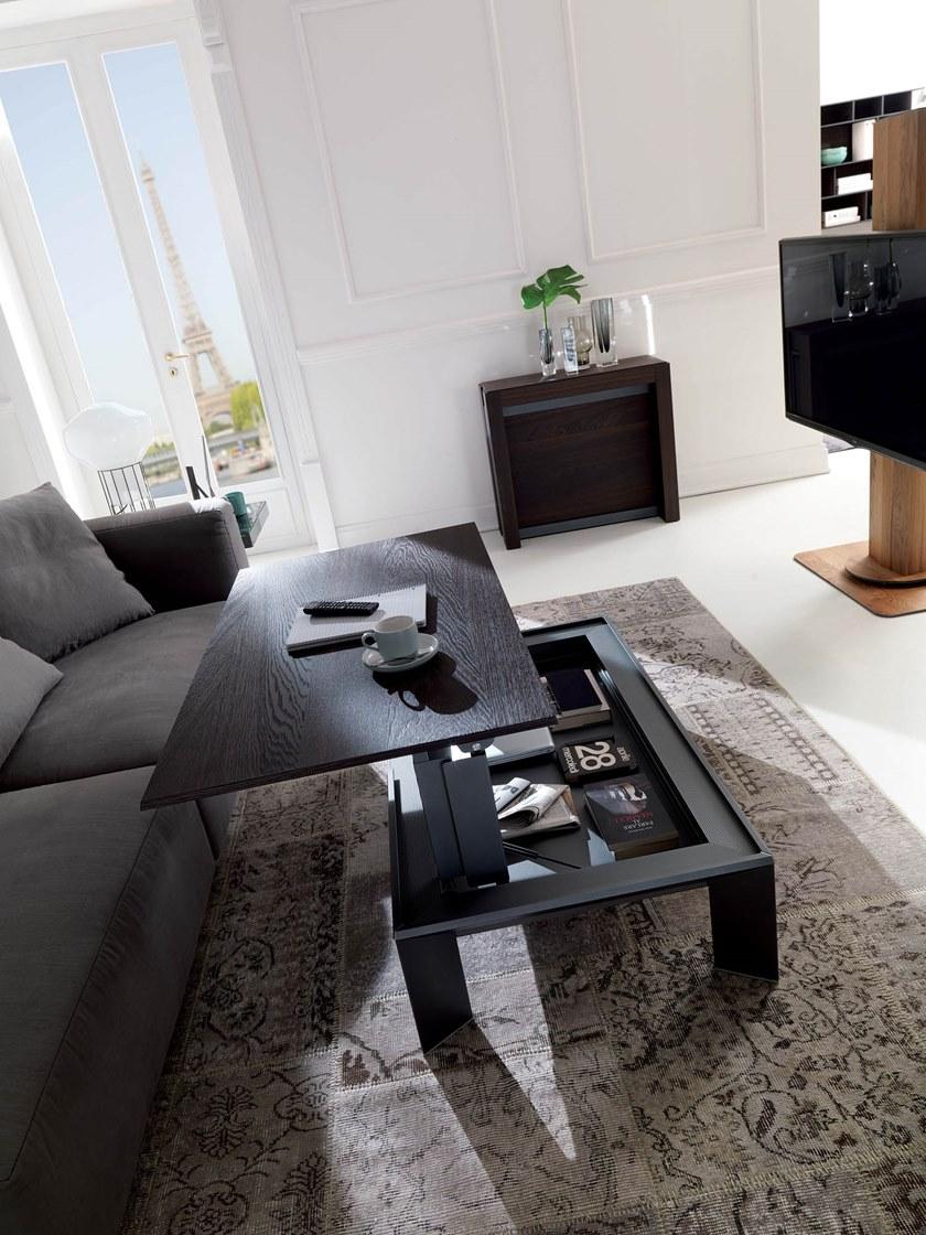 Ozzio Italia Регулируемый по высоте журнальный столик из алюминия и дерева  T062  - Вид №4