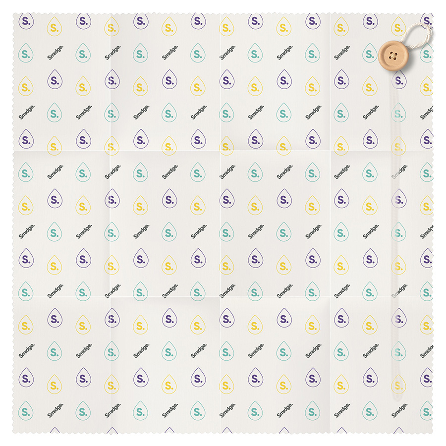 SMID83D Обертка для сэндвича многоразовая droplet 35х35 см, пчелиный воск Smidge 