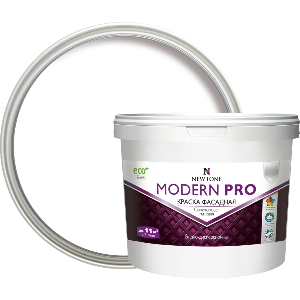 Краска водно-дисперсионная интерьерная фасадная Newtone Modern Pro силиконовая база А 2.5 л 84439900 STLM-2010909 