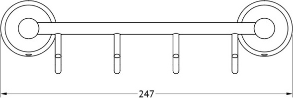 VIZ 025 Штанга с 4-мя крючками 25 cm FBS Vizovice - Вид №1