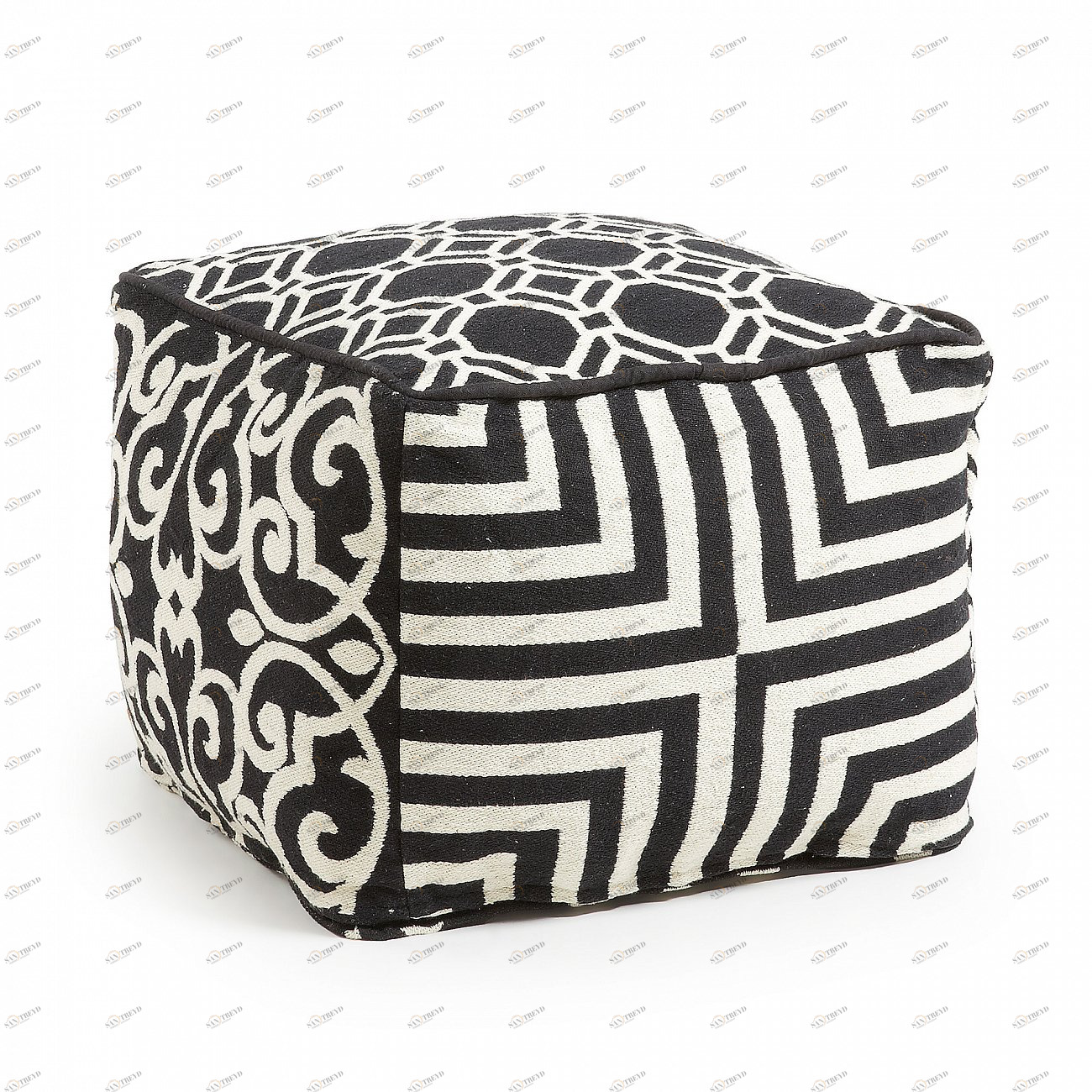 Пуф LETS черно-белый BARCELONA DESIGN  151655 Разноцветный 