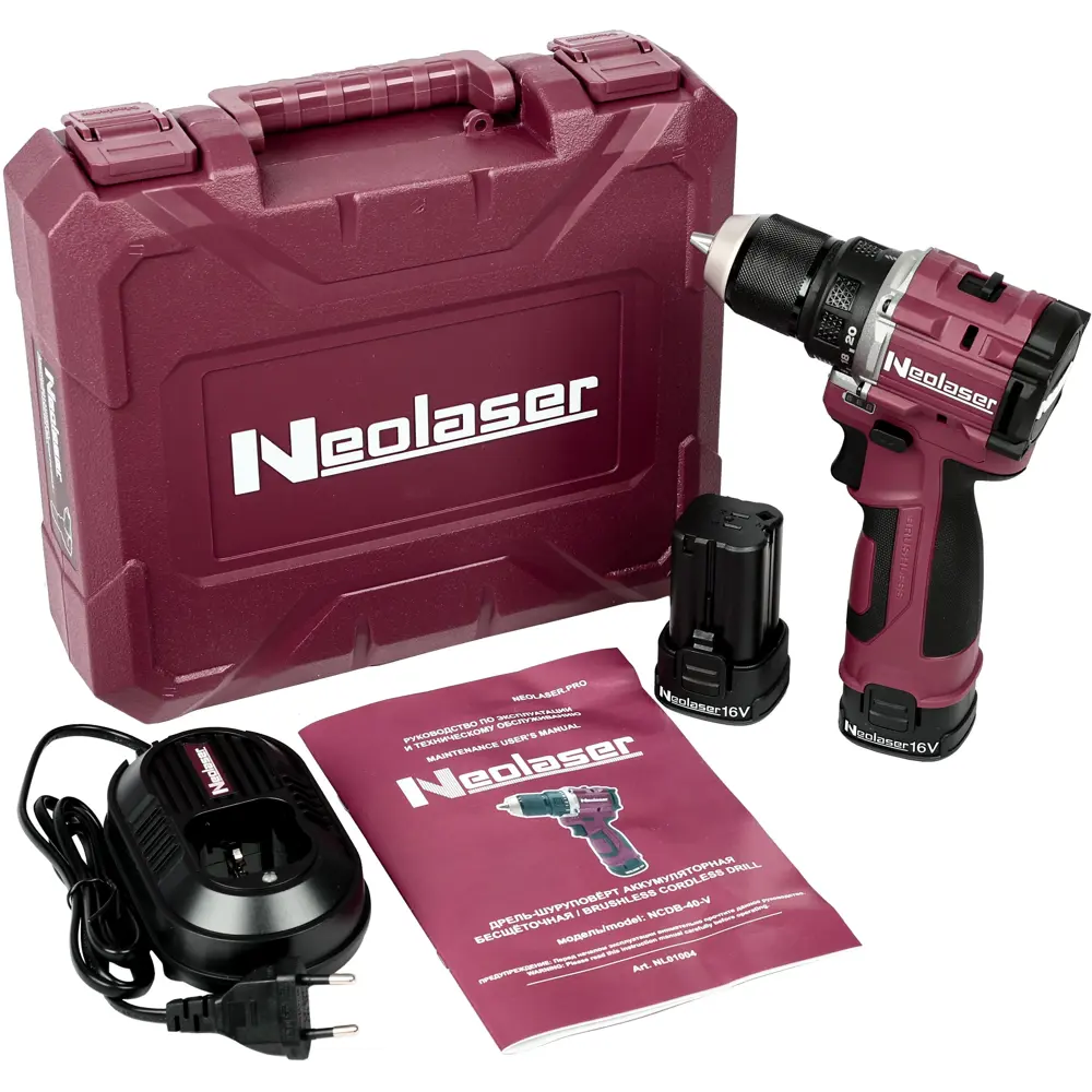 Аккумуляторная дрель-шуруповерт NEOLASER NCDB-40-V с бесщеточным двигателем 89398634 STLM-1430297 - Вид №1