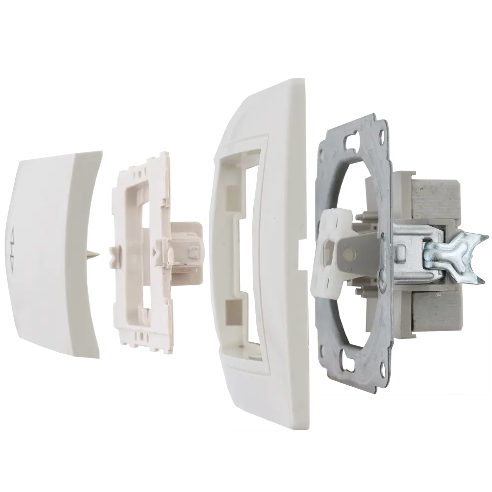 TDM ELECTRIC Выключатель проходной бежевый для скрытого монтажа 85591346 Таймыр STLM-0064431 - Вид №4