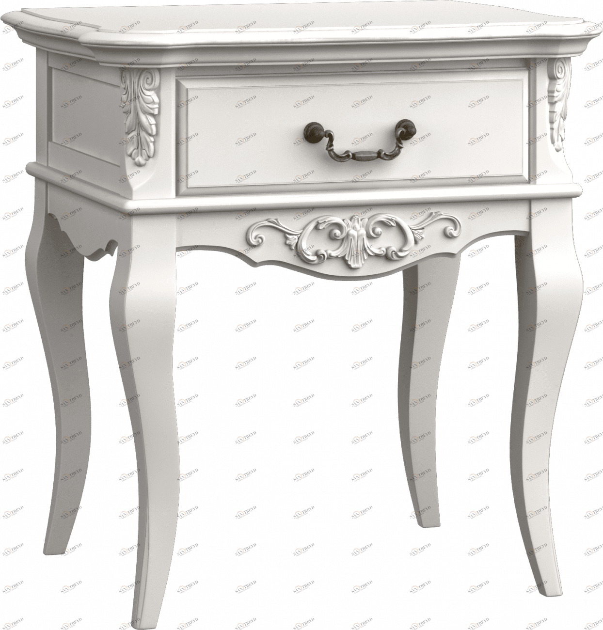 Тумбочка прикроватная белая с ящиком Aletan Provence АЛЕТАН ALETAN - PROVENCE 177775 Белый 