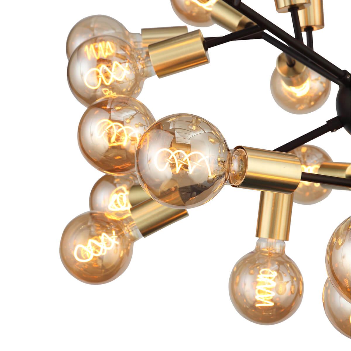 Люстра светодиодная подвесная коричневая 32 лампы ST Luce Foglione SL437.403.32 ST LUCE ДИЗАЙНЕРСКИЕ, FOGLIONE 00-3834393 Коричневый;черный  - Вид №1