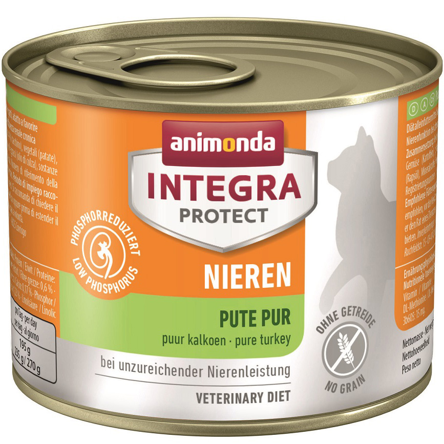 ПР0047957 Корм для кошек Integra Renal с индейкой при ХПН, конс. 200г Animonda 
