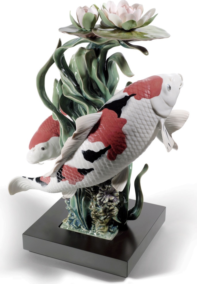 10669101 LLADRO Фигурка Lladro "Карпы Кои (Парчовые карпы)" 29х46см Фарфор Lladró 