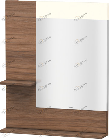 VE731007979 Vero Зеркало с полочками сбоку и внизу Орех натуральный, декор Duravit