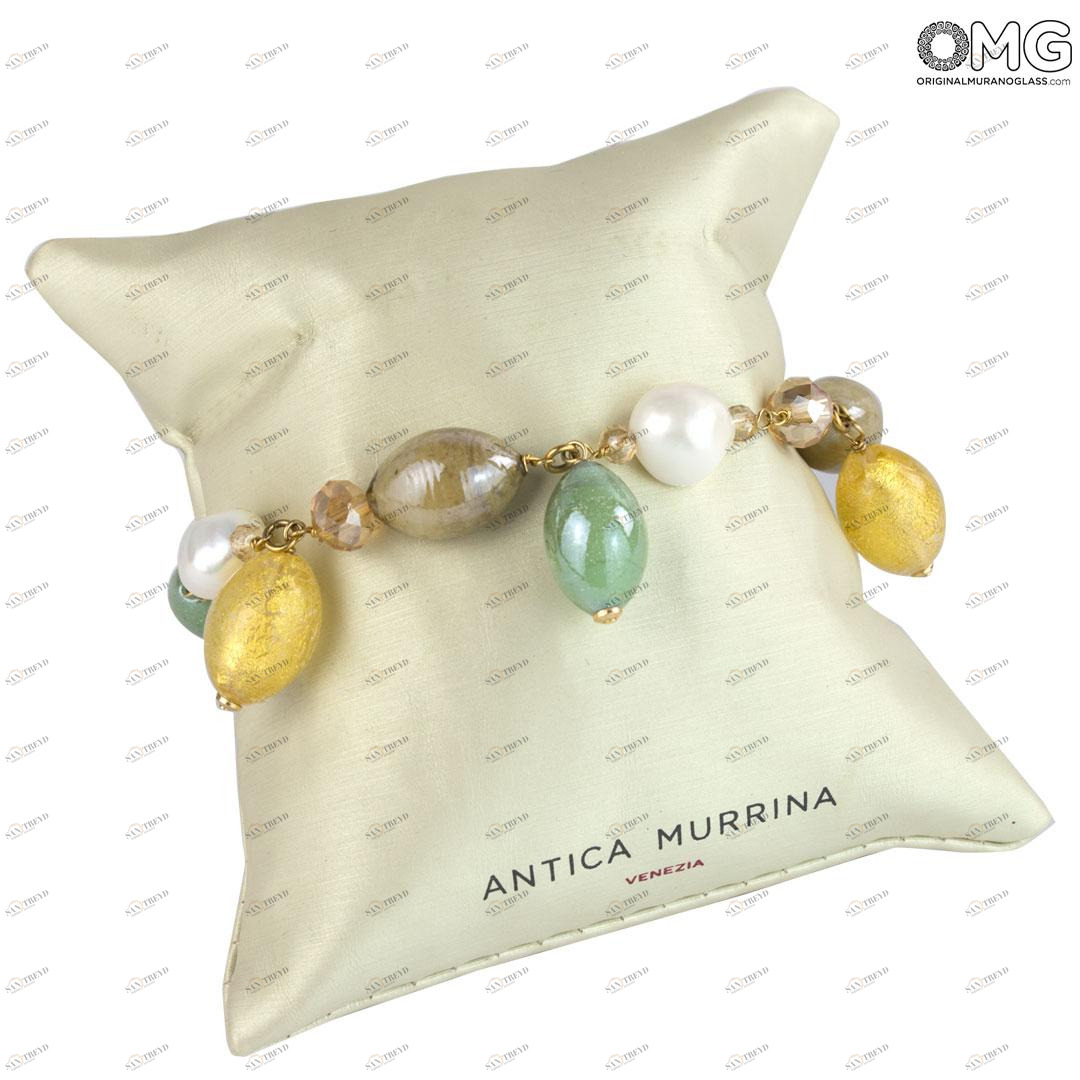 3956 ORIGINALMURANOGLASS Браслет Морской песок - Коллекция Antica Murrina - муранское стекло Original Murano Glass OMG 19 см 