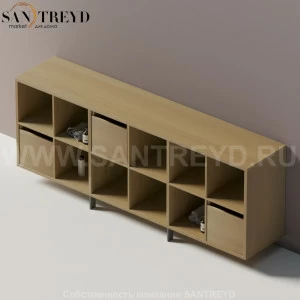 Agape KONTE Горизонтальный шкаф из МДФ под натуральный дуб с возможностью установки выдвижного ящика AMOB045ORT