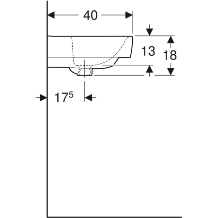501.715.00.1 Раковина Geberit Renova Compact Geberit  - Вид №37