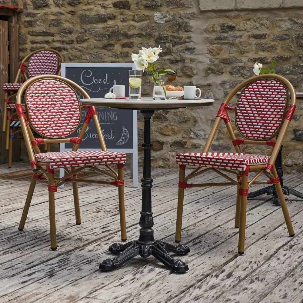 Стол садовый Naterial Paris 60x60x74.5 см чугун/камень цвет бежево-черный STLM-2100781 - Вид №6