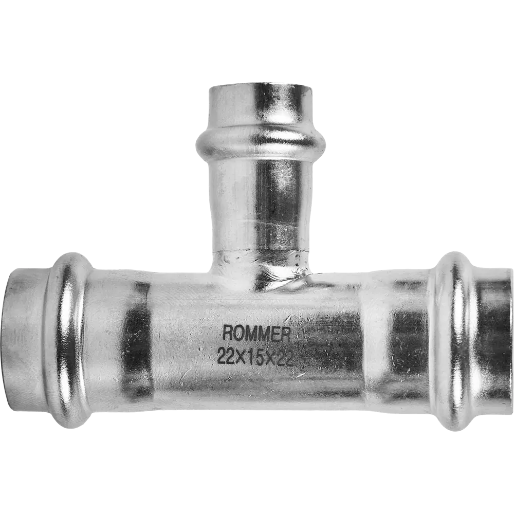 Тройник переходной Rommer 22x15x22 мм ВПр нержавеющая сталь 88011360 STLM-2082329  - Вид №2