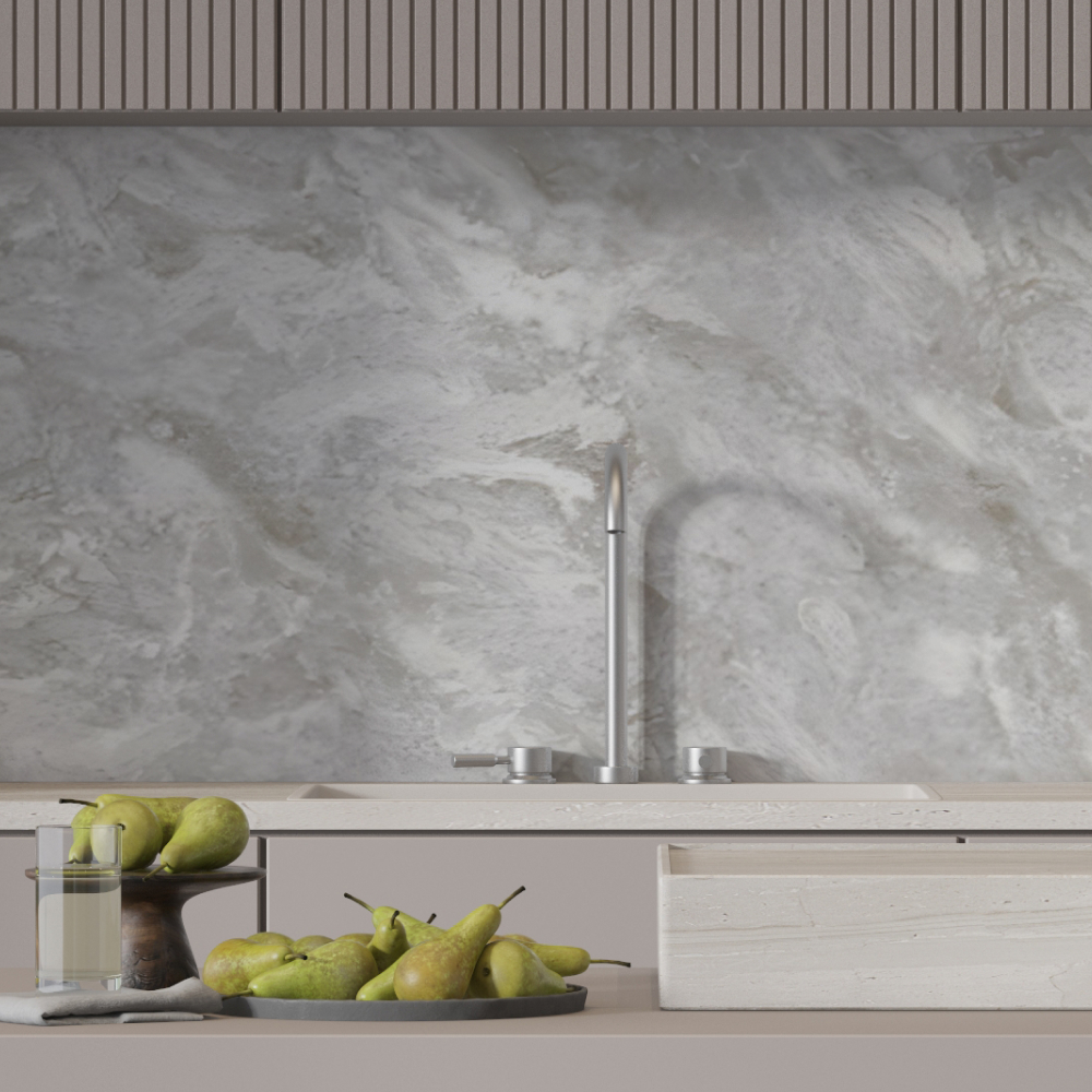 Кухонный фартук АБС Stella Light Сантьяго бежевый 600*3000*0,75мм (1 шт.) STSR-973 - Вид №1