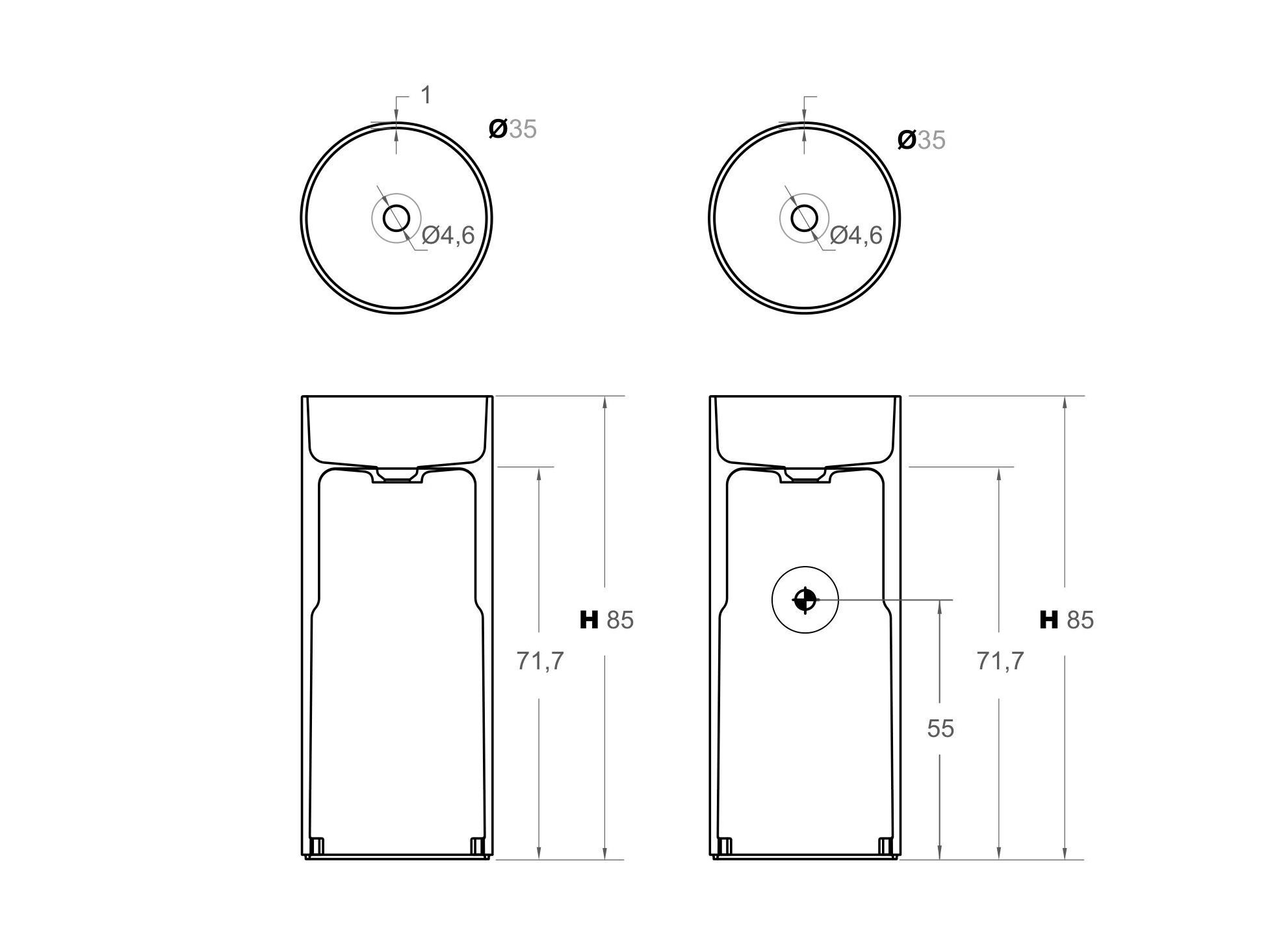 Отдельно стоящий круглый умывальник Inbani ARCH-00131162 - Вид №9