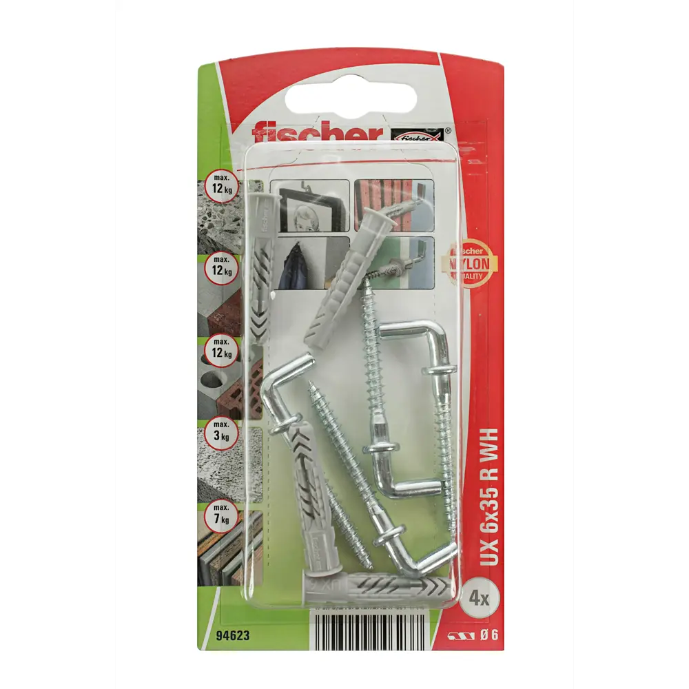 Дюбель универсальный Fischer UX с прямым крюком 6x35 мм нейлон 4 шт. 12468727 STLM-2015325  - Вид №2