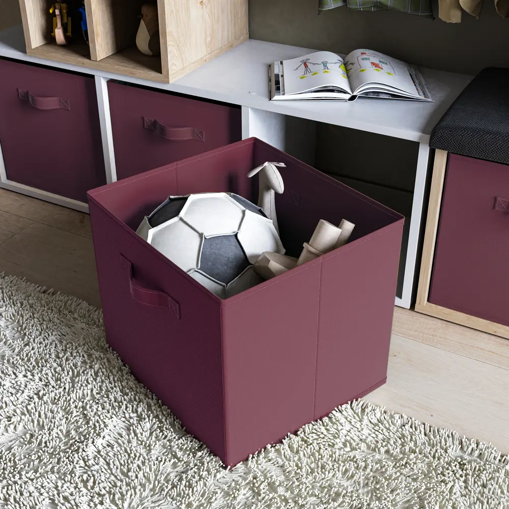 Короб Spaceo Berry 31x31x31 см 29.7 л полиэстер цвет черничный 81990641 STLM-2209874 Kub