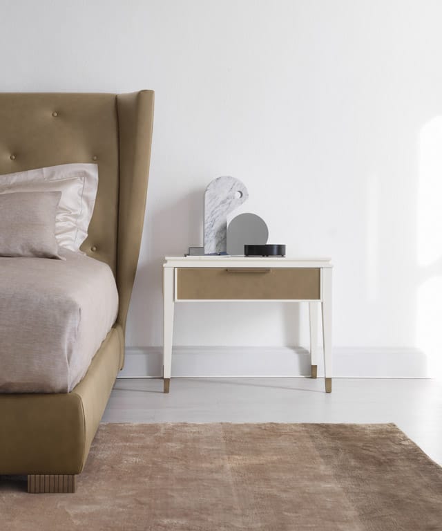 Прямоугольная кожаная прикроватная тумбочка с ящиками OAK Милан ARCH-00093419 - Вид №3