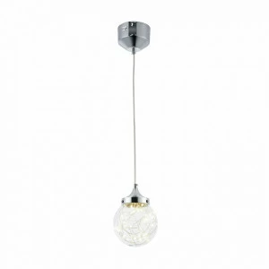 Светильник подвесной светодиодный со стеклянным плафоном 15 см хром Isabel FR6157-PL-5W-TR FREYA LED 00-3957120 Хром