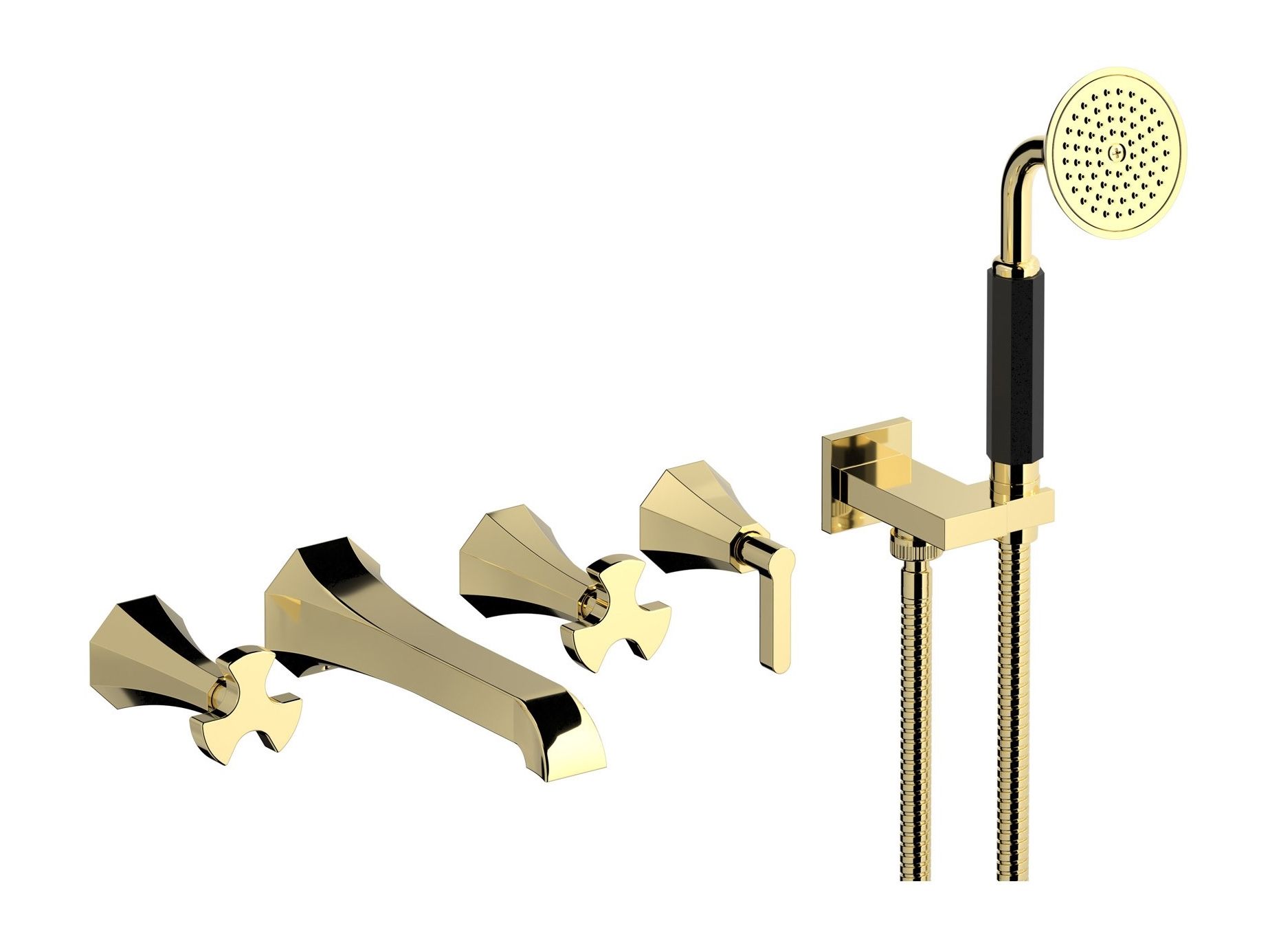 Настенный смеситель для ванны с 5 отверстиями и переключателем IB BELMONDO BT398 ARCH-00105049