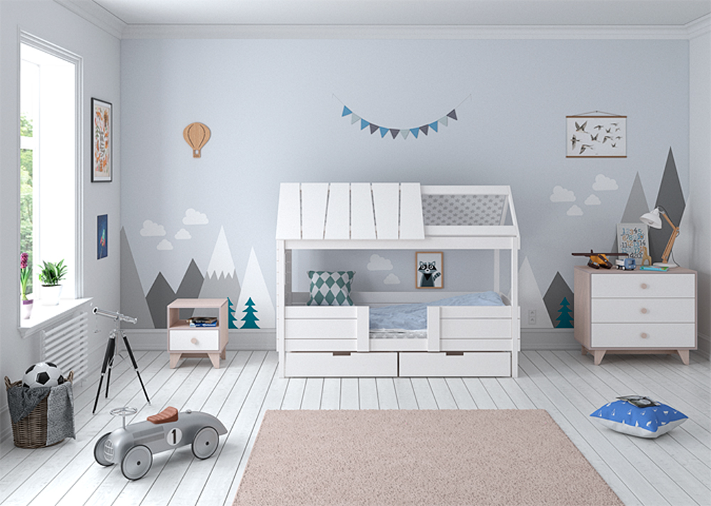 Кровать-домик одноярусная Home nord M 80х160 см белая ELLIPSE ELLIPSE HOME 351783 Белый Santreyd  - Вид №2