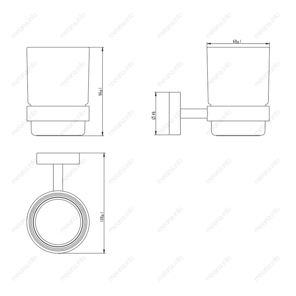 Стакан подвесной MELANA сатин хром MLN-867010 867 серия - Вид №1