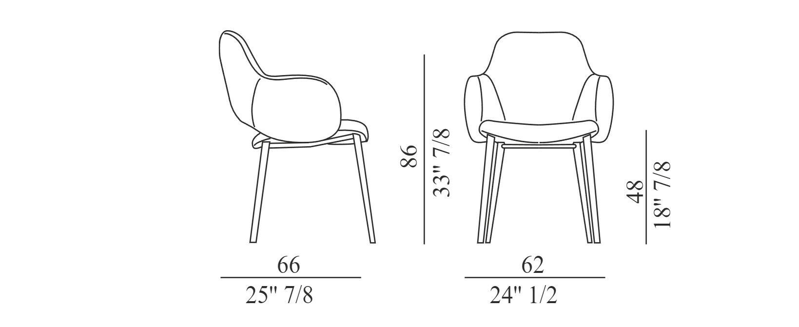 Мягкий стул с подлокотниками EFORMA силуэт ARCH-00080246 - Вид №3