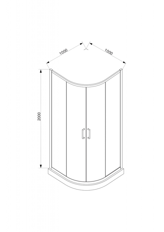 Душевое ограждение (без поддона), две раздвижные двери DROP BS100.1200A bravat - Вид №4