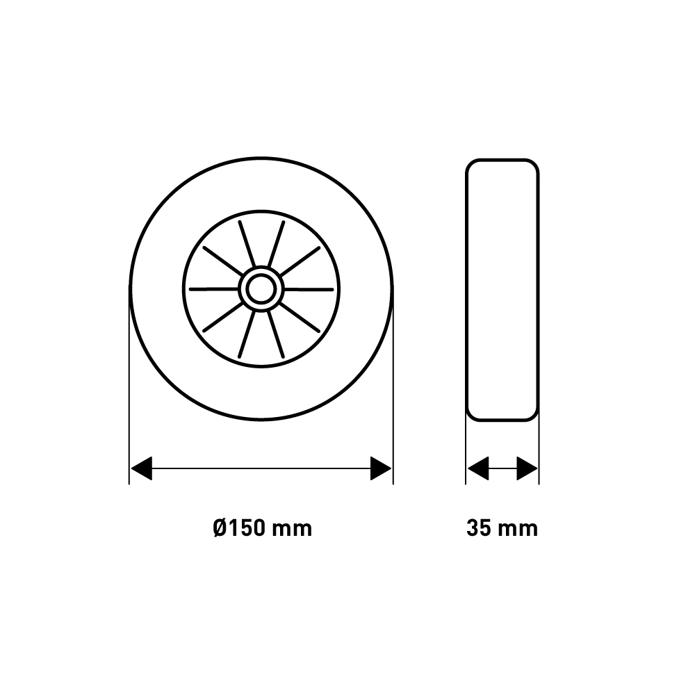 Мебельное колесо  , D150, черный/белый LJPS0216 Public Steel Россия  - Вид №4