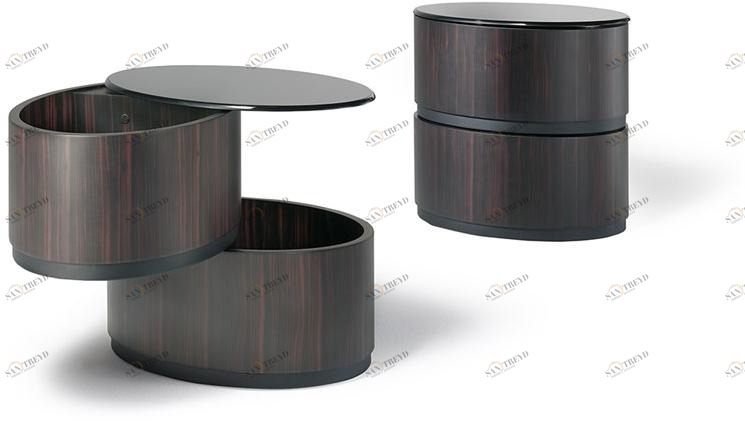 Reflex Овальная прикроватная тумба из лакированной древесины с ящиками Giulietta - romeo sun-id-1350748