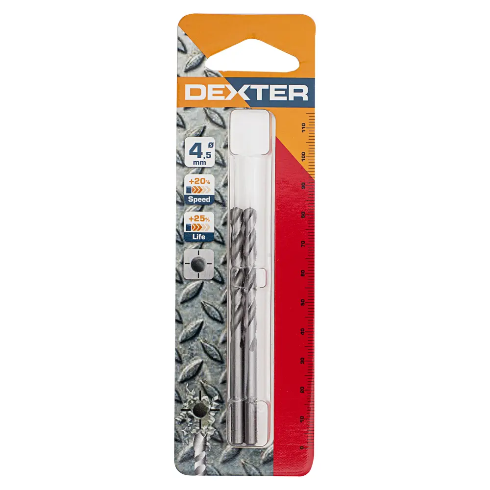 Сверло по металлу HSS-G 4.5х80 мм Dexter SM257 16660812 STLM-2032170  - Вид №4