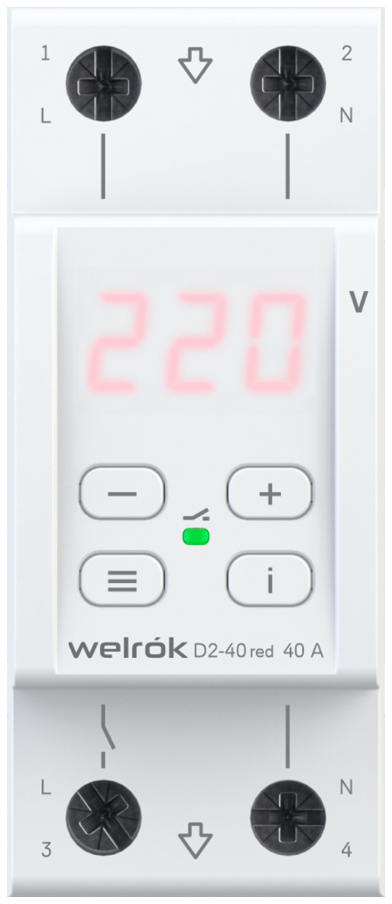 Реле напряжения Welrok D2-40 красное 88016205