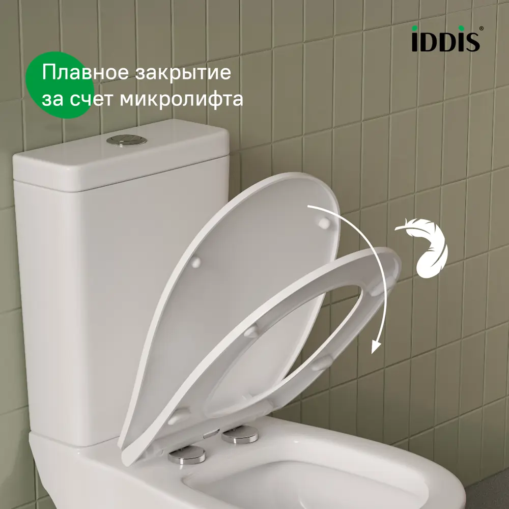 Сиденье для унитаза Iddis 119 PP с микролифтом цвет белый Optima Home STLM-2198800 - Вид №6