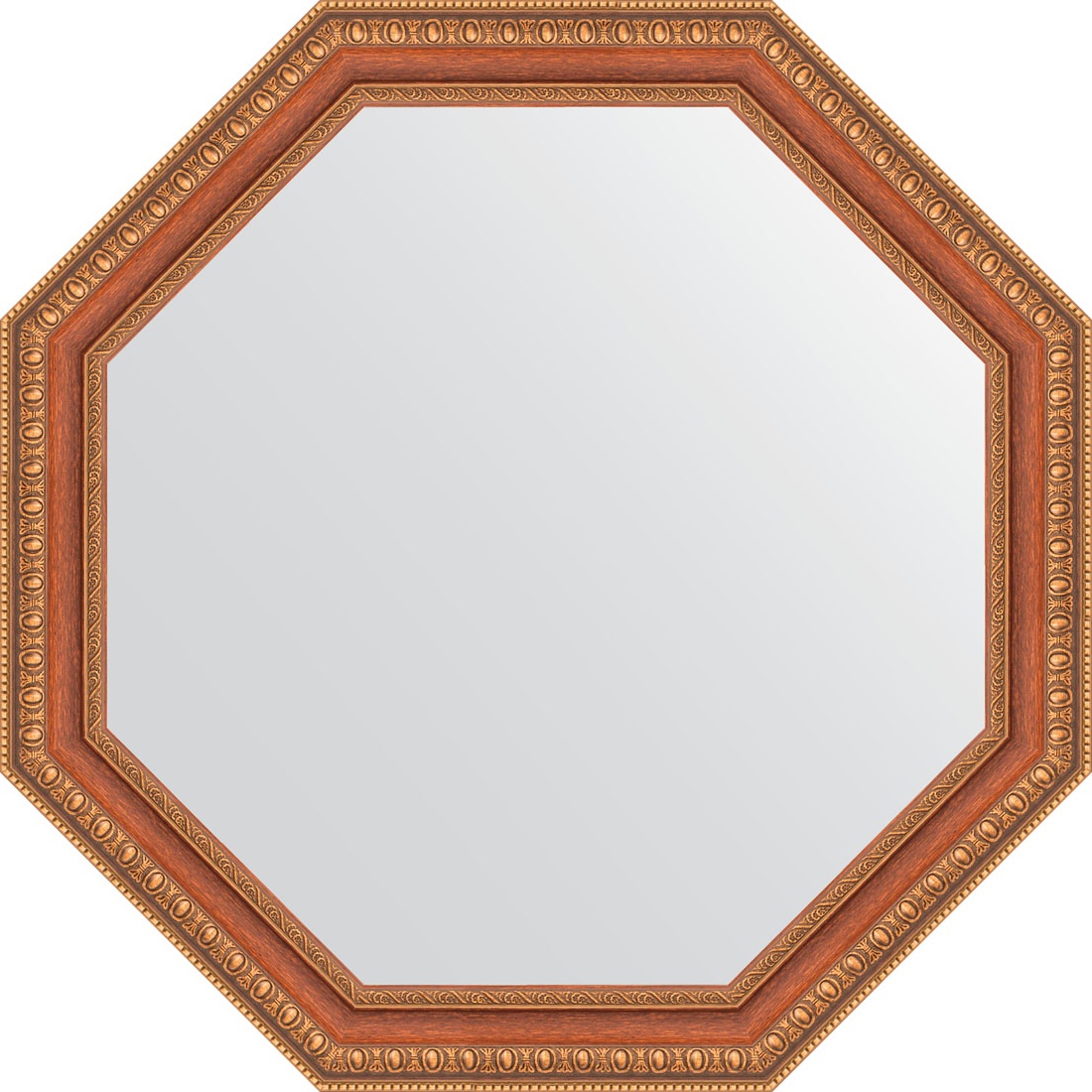 BY 3713 Зеркало в багетной раме - бронзовые бусы на дереве 60 mm EVOFORM Octagon