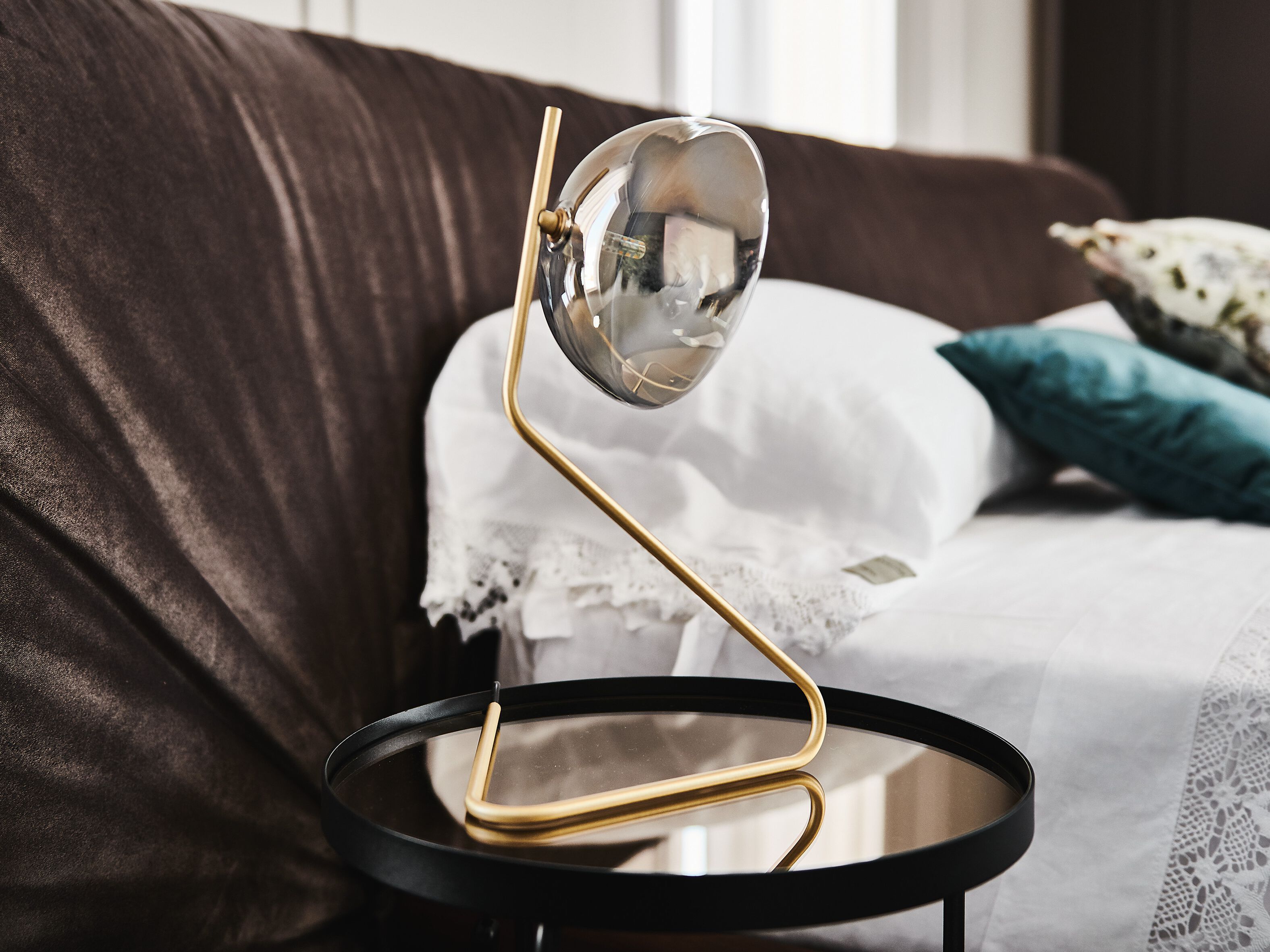 Прикроватная лампа из латуни и хрусталя Cattelan italia ARCH-00052242