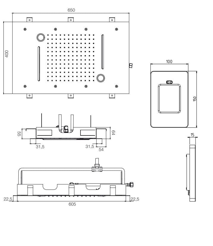 Хромированная латунная душевая головка с хромотерапией FIMA CARLO FRATTINI Harmonia ARCH-00090317 - Вид №8