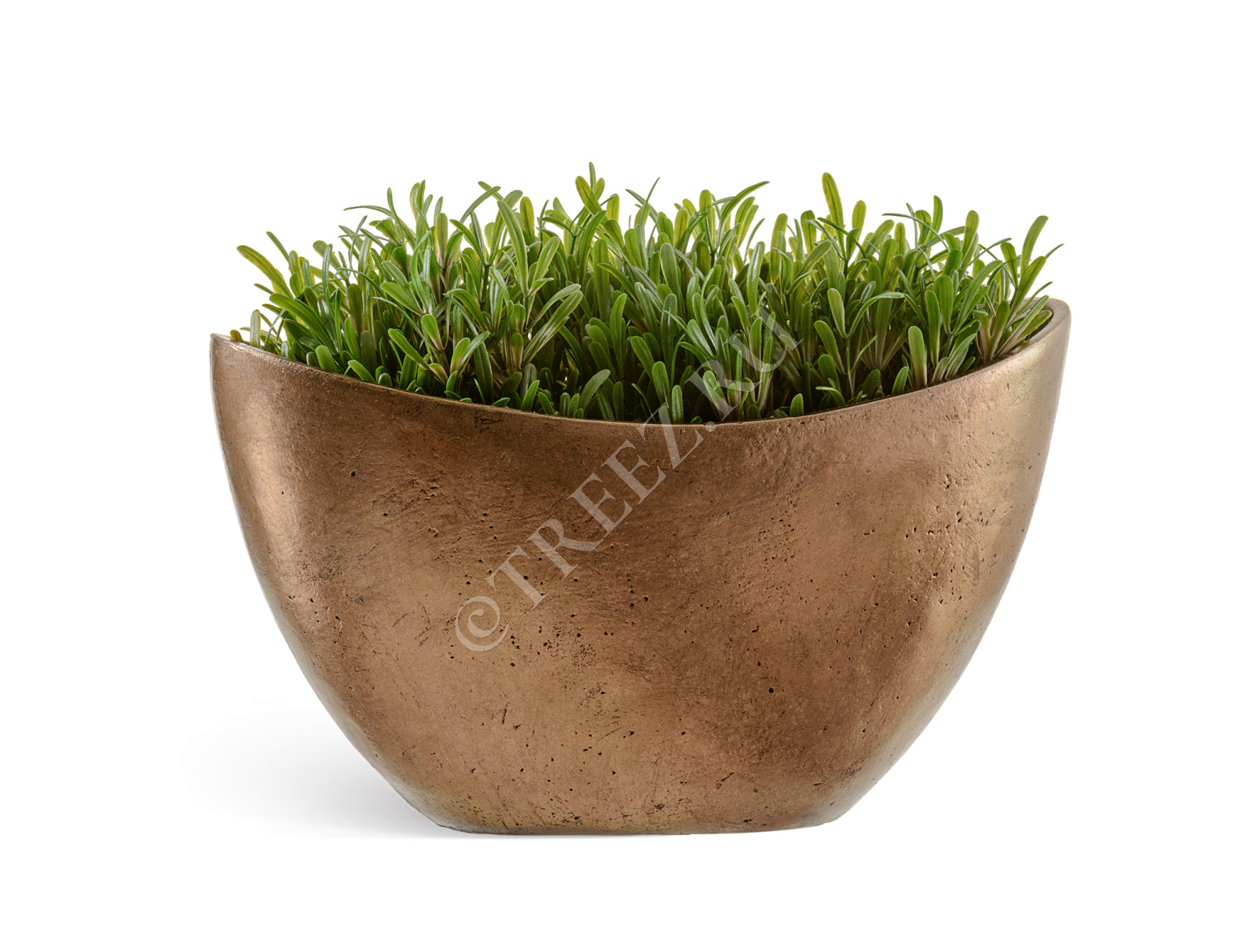 41.3321-04-054-BRS-20/37 Кашпо  Effectory - серия Metal - Ваза-Лодка малая - Тёмное-матовое золото Цветочная коллекция  - Вид №2