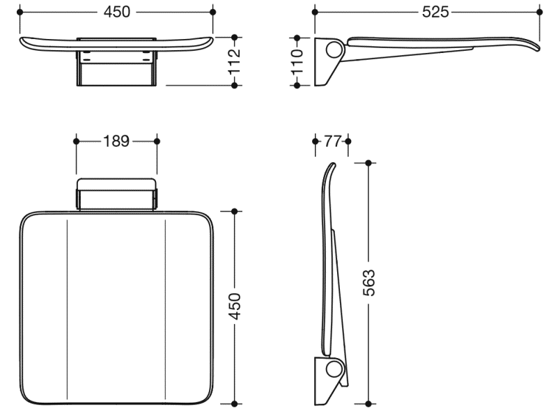 900.51.20240 складное сиденье HEWI System 900 - Вид №3