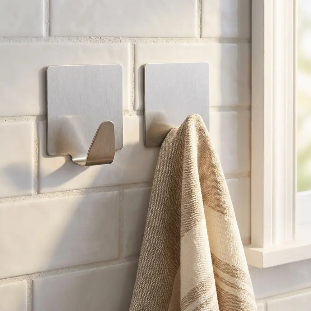 Самоклеящийся крючок KONSENSA 5x5 см никель 2 шт STLM-2060830